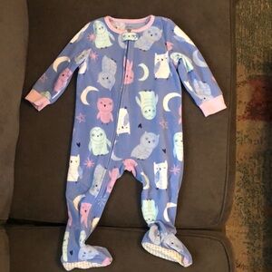 Blue Owl Print Kids One Piece